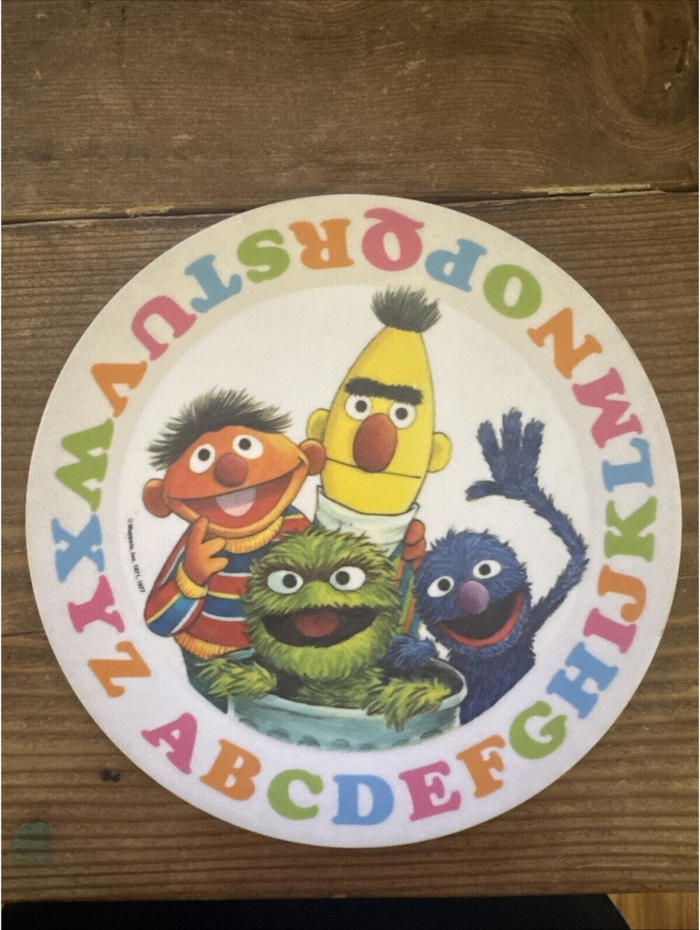 Vintage 1977 Sesame Street 8" Plate Artisan Ware Muppets Bert Ernie Oscar Grover